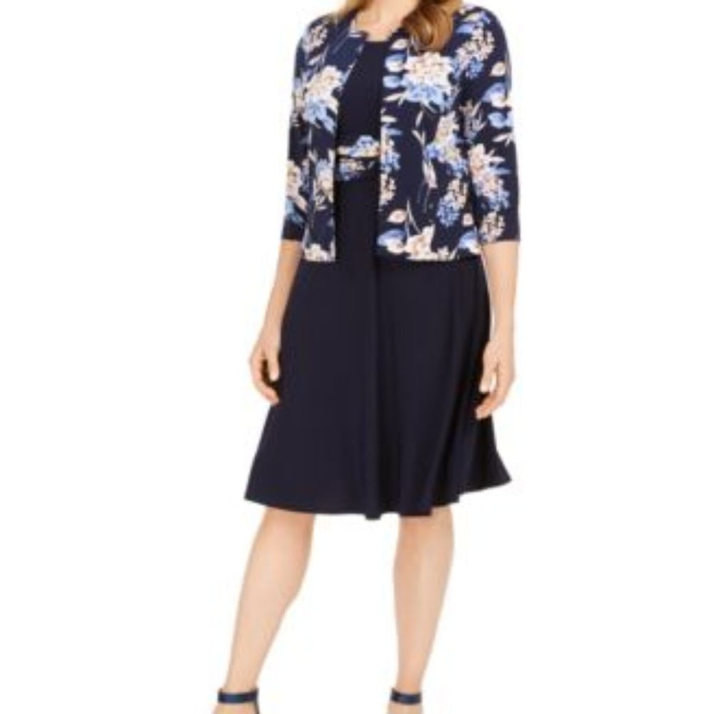Jessica Howard Petite Floral-Print Jacket